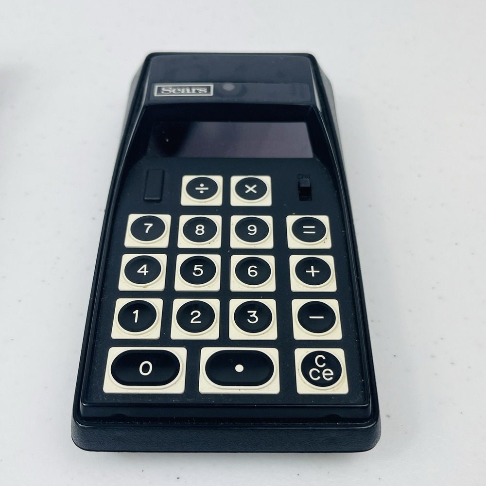 Vtg Sears 8 Portable Electronic Calculator w Case Parts Repair Display Untested